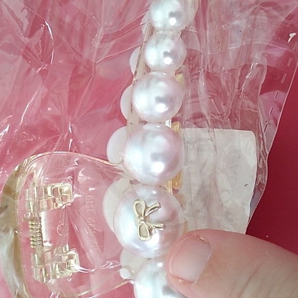 Flower gem gold clear hair comb and clip - Picture 7 of 8